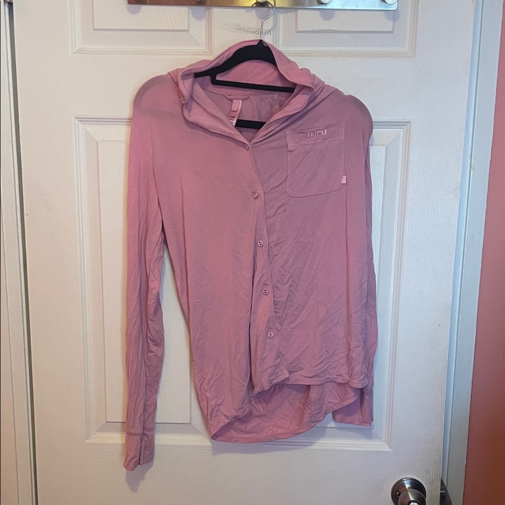 skims pink pajama set